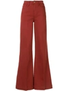 Frame Le Palazzo High-rise Wide-leg Jeans In Red