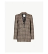 SANDRO Checked cotton and wool-blend blazer