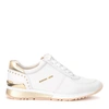 MICHAEL KORS ALLIE SNEAKER IN WHITE LEATHER WITH GOLD DETAILS,11064148