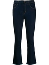 L'autre Chose Fringed Jeans In A Cropped Length In Blue