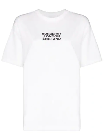 Burberry Carrick Logo Printed T-shirt In White