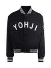 Y-3 YOHJI LETTER BLACK BOMBER WITH FELT FRONT WRITING,11064199