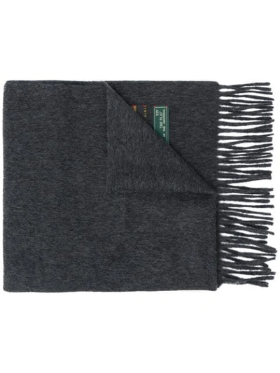 Gucci Fringed Mélange Wool And Cashmere-blend Scarf In Grey