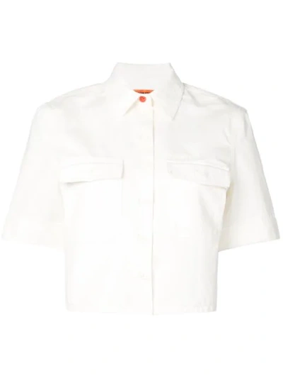 Heron Preston Prohibited Cropped Shirt White