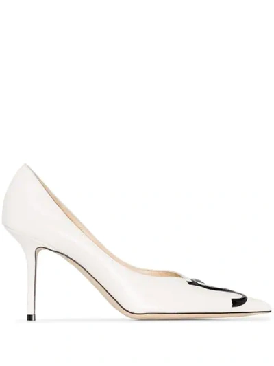 Jimmy Choo Love 85 Suede Pumps In White