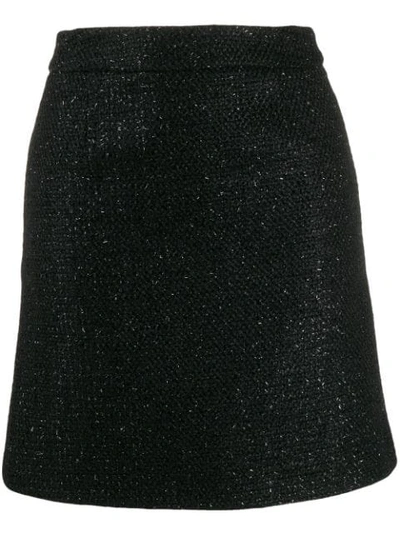 Amiri Glitter Tweed Skirt In Black