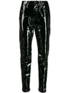 SAINT LAURENT PATENT TAPERED TROUSERS