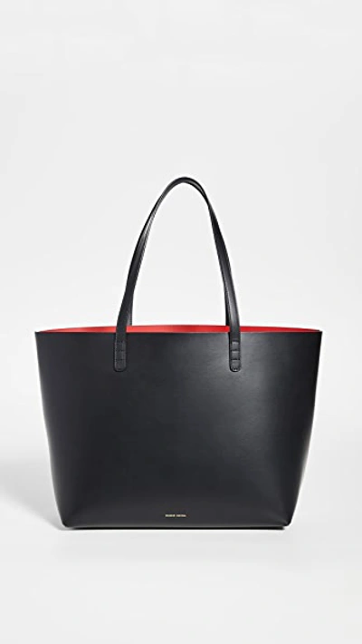 Mansur Gavriel Large Tote Bag In Black/flamma