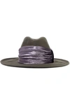 BRUNELLO CUCINELLI VELVET-TRIMMED CASHMERE-FELT FEDORA,3074457345621031624