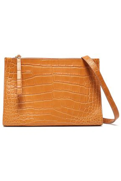 Nanushka Izabel Croc-effect Vegan Leather Shoulder Bag In Saffron