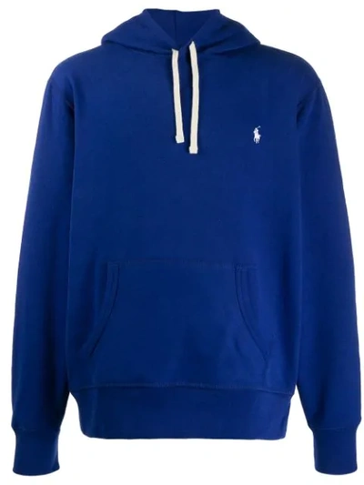 Polo Ralph Lauren Logo-embroidered Hoodie In Blue
