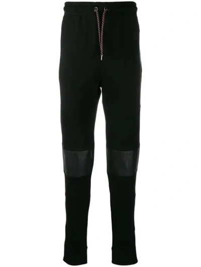 Les Hommes Knee Patch Track Trousers In Black