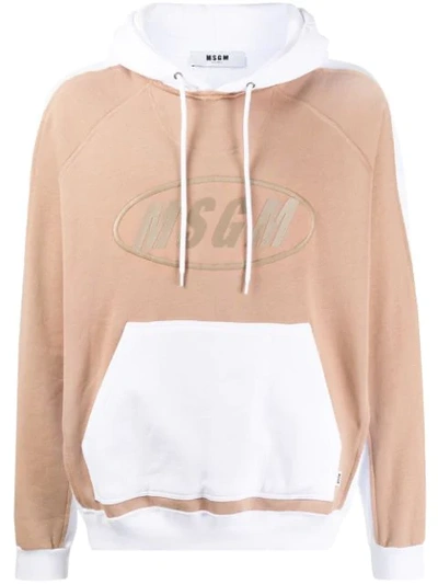 Msgm Logo Hooded Sweatshirt In White