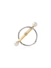 YVONNE LÉON 18KT GOLD AND PEARLS BAR EARRING