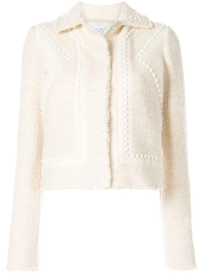 Giambattista Valli Embroidered Fitted Jacket In White
