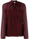 RED VALENTINO LEOPARD PRINT BLOUSE
