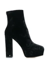 Sergio Rossi Chunky Heel Ankle Boots In Black