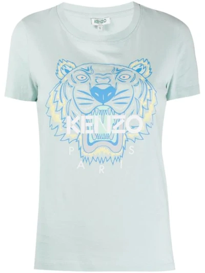 Kenzo Tiger Logo-print T-shirt In Blue