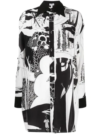 Loewe Salome Oversized Shirt In 1102  Black/white