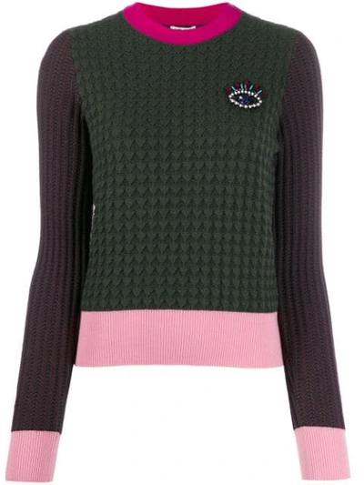 Kenzo Beaded Eye Motif Jumper In Green