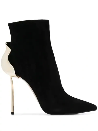 Le Silla Pointed Ankle Boots In Black
