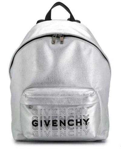 Givenchy Urban Fanding Metallic Backpack In Silver