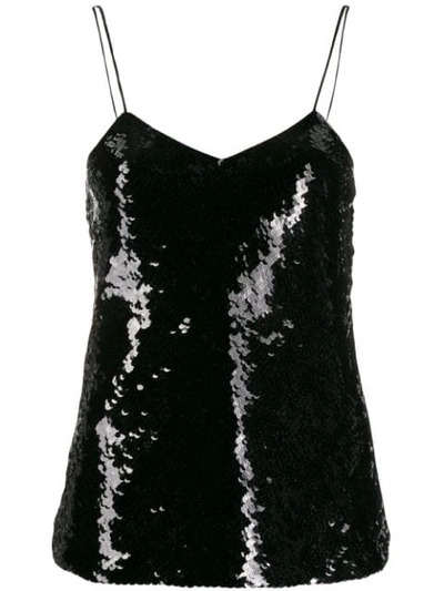 Iro Sequin Embroidered Top In Black