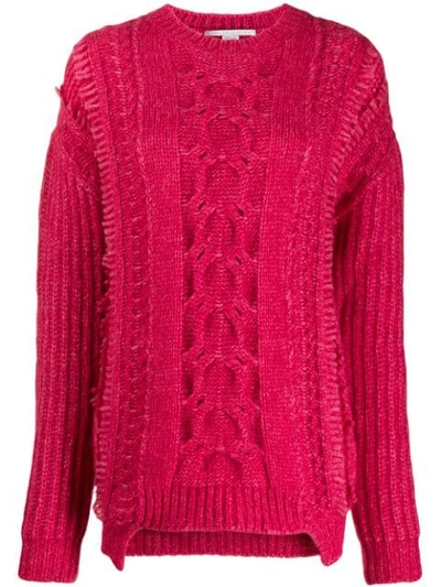 Stella Mccartney Chunky Cable Knit Sweater In Pink