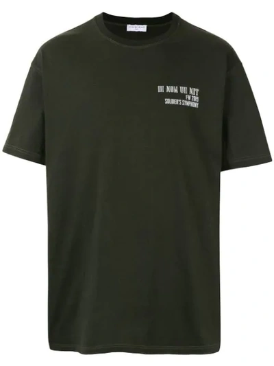 Ih Nom Uh Nit Logo & Quote Print Cotton Jersey T-shirt In Green