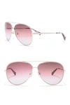 Longchamp 61mm Aviator Sunglasses In Rose Gold