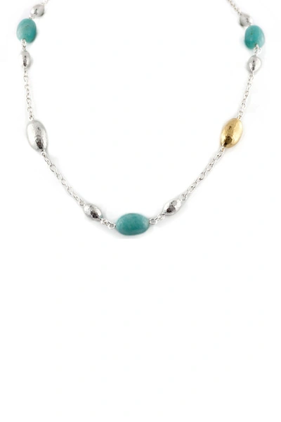 Gurhan Sterling Silver & 24k Gold Vermeil Amazonite Stone Necklace In Two-tone