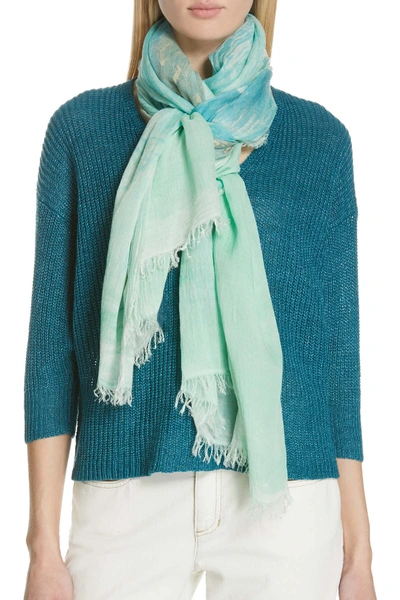 Eileen Fisher Woven Scarf In Teal