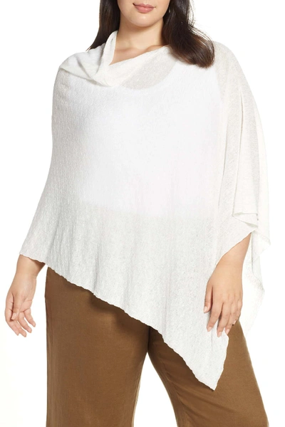 Eileen Fisher Organic Linen Blend Poncho (plus Size) In Ivory