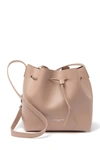 Lancaster Matte Smooth Leather Bucket Bag In Nude