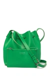 Lancaster Matte Smooth Leather Bucket Bag In Grass