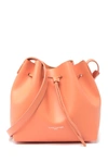 Lancaster Matte Smooth Leather Bucket Bag In Canyon