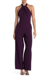 Julia Jordan Halter Wide Leg Jumpsuit In Plum 2