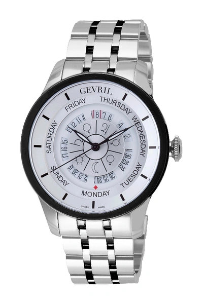 Gevril Men's Columbus Circle Automatic Watch, 45mm In Silver