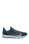 Nike Quest 2 Running Shoe In 401 Blue/mtlc Pewter/lt Blue