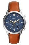 FOSSIL NEUTRA CHRONOGRAPH LEATHER STRAP WATCH, 44MM,FS5453