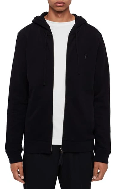 Allsaints Raven Slim Fit Zip Hoodie In Ink Navy