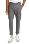 ELEVENTY PINSTRIPE STRETCH WOOL & CASHMERE CARGO PANTS,979PA0343JAC28016