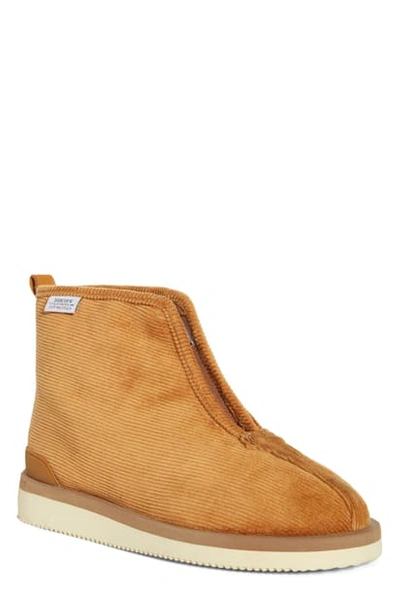 Suicoke Kenn-comab Genuine Shearling Lined Ankle Boot In Brown