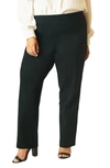Maree Pour Toi Straight Leg Compression Knit Pants In Black