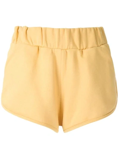 Andrea Bogosian Embellished Panama Shorts In Yellow