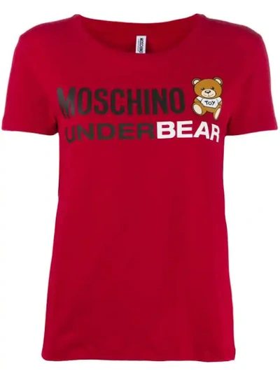 Moschino Printed Bear Logo T In Red