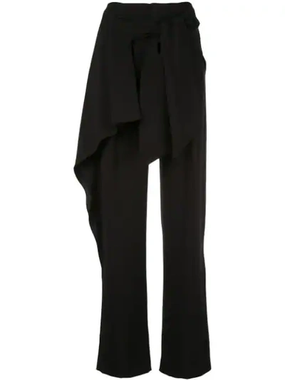 Chloé Tie Waist Straight Trousers In Black