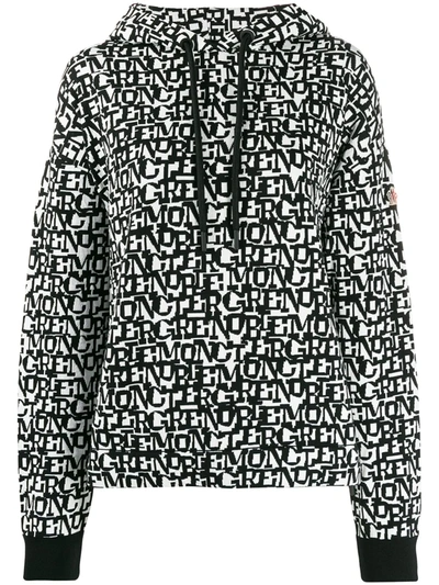 Moncler Logo-jacquard Hooded Sweatshirt In Black