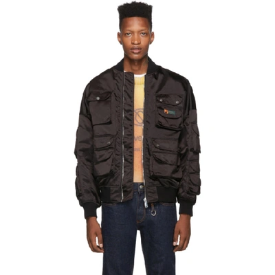 Palm Angels Hunting Bomber Jacket In Black