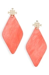 Akola Asha Drop Earrings In Coral